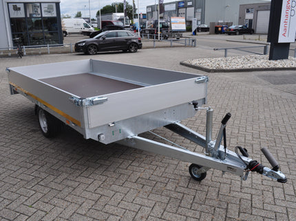 Eduard Complete edition - geremde Eduard plateauwagen - 310x180 cm - 1500 kg bruto laadvermogen - 63 cm laadvloerhoogte - 30 cm borden - inclusief voorrek & aanhangernet