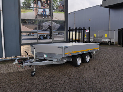 Eduard Eduard drie-zijdige kipper 3500 kg elektrisch extern laden - 330x180 cm - inclusief lichte en sterke aluminium oprijplaten & uitzetsteunen