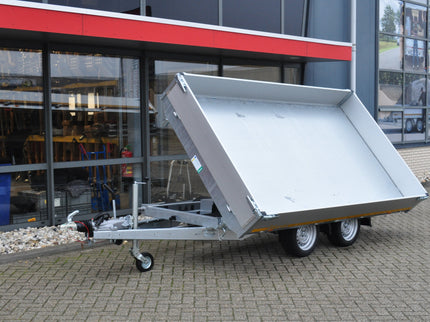 Eduard Eduard drie-zijdige kipper 3500 kg elektrisch extern laden - 330x180 cm - inclusief lichte en sterke aluminium oprijplaten & uitzetsteunen