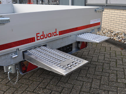 Eduard Eduard drie-zijdige kipper 3500 kg elektrisch extern laden - 330x180 cm - inclusief lichte en sterke aluminium oprijplaten & uitzetsteunen