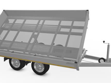 Eduard Eduard drie-zijdige kipper 3500 kg elektrisch extern laden - 330x180 cm - inclusief lichte en sterke aluminium oprijplaten & uitzetsteunen