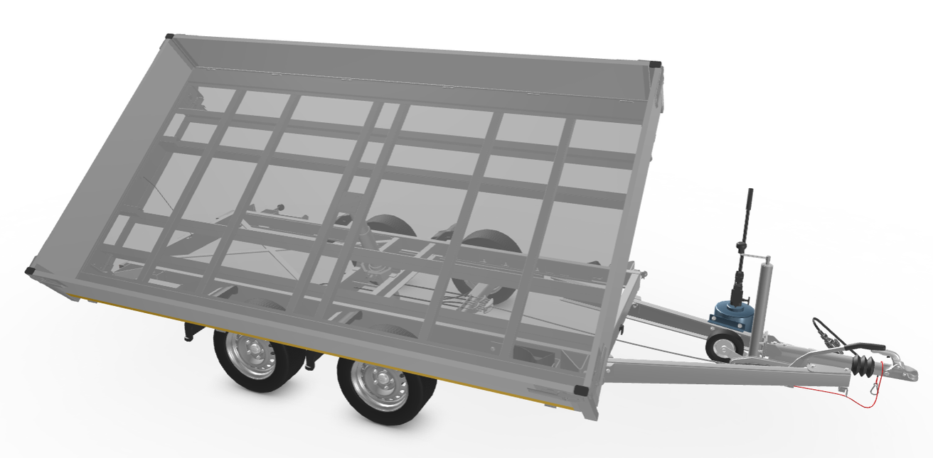 Eduard Eduard driezijdige kipper 3500 kg elektrisch extern laden & handpomp 330x180 cm - inclusief lichte en sterke aluminium oprijplaten & uitzetsteunen
