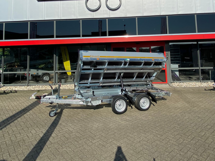 Eduard Eduard driezijdige kipper 3500 kg elektrisch extern laden & handpomp 330x180 cm - inclusief lichte en sterke aluminium oprijplaten & uitzetsteunen