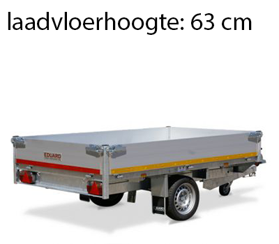 Eduard Geremde Eduard achterwaartse kipper - 256x150 cm - 1350 kg bruto laadvermogen - elektrisch, extern laden - 63 cm laadvloerhoogte