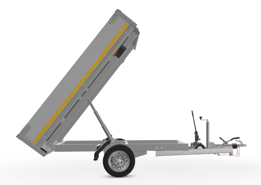 Eduard Geremde Eduard achterwaartse kipper - 256x150 cm - 1350 kg bruto laadvermogen - handpomp - 63 cm laadvloerhoogte