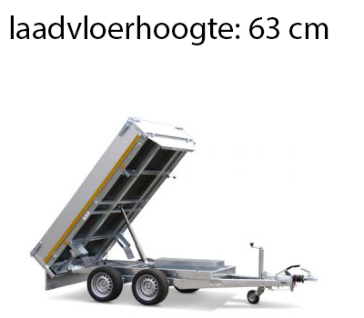 Eduard Geremde Eduard achterwaartse kipper - 256x150 cm - 2000 kg bruto laadvermogen - elektrisch, extern laden - 63 cm laadvloerhoogte