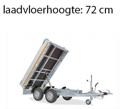 Eduard Geremde Eduard achterwaartse kipper - 256x150 cm - 2000 kg bruto laadvermogen - handpomp - 72 cm laadvloerhoogte