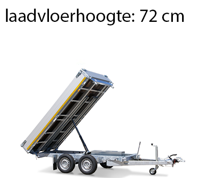 Eduard Geremde Eduard achterwaartse kipper - 256x150 cm - 2500 kg bruto laadvermogen - handpomp - 72 cm laadvloerhoogte