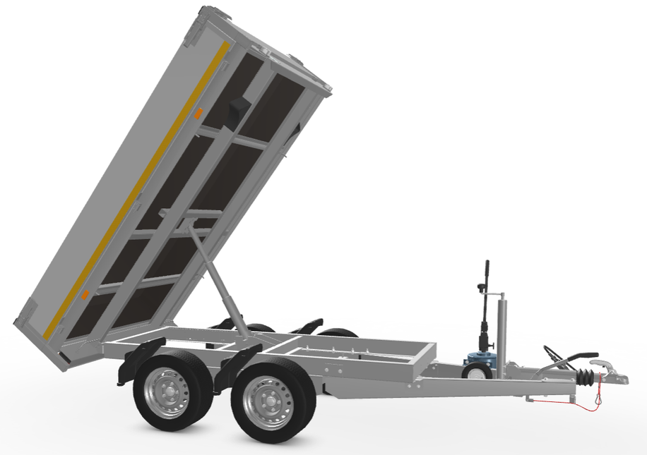 Eduard Geremde Eduard achterwaartse kipper - 256x150 cm - 2700 kg bruto laadvermogen - handpomp - 63 cm laadvloerhoogte