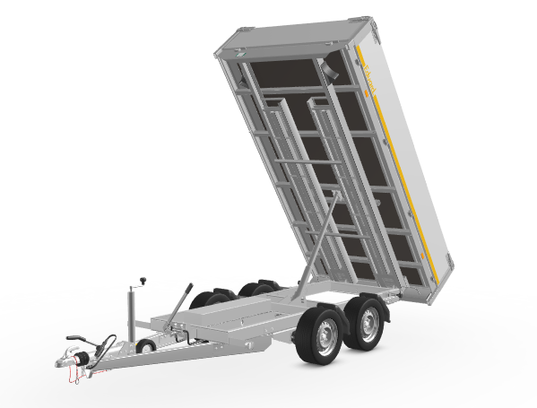 Eduard Geremde Eduard achterwaartse kipper 310x160 cm - 3000 kg bruto laadvermogen - met elektrische bediening, noodhandpomp, oprijplaten en 40 cm borden