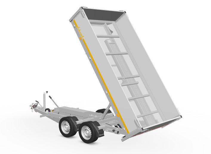 Eduard Geremde Eduard achterwaartse kipper 310x160 cm - 3000 kg bruto laadvermogen - met elektrische bediening, noodhandpomp, oprijplaten en 40 cm borden