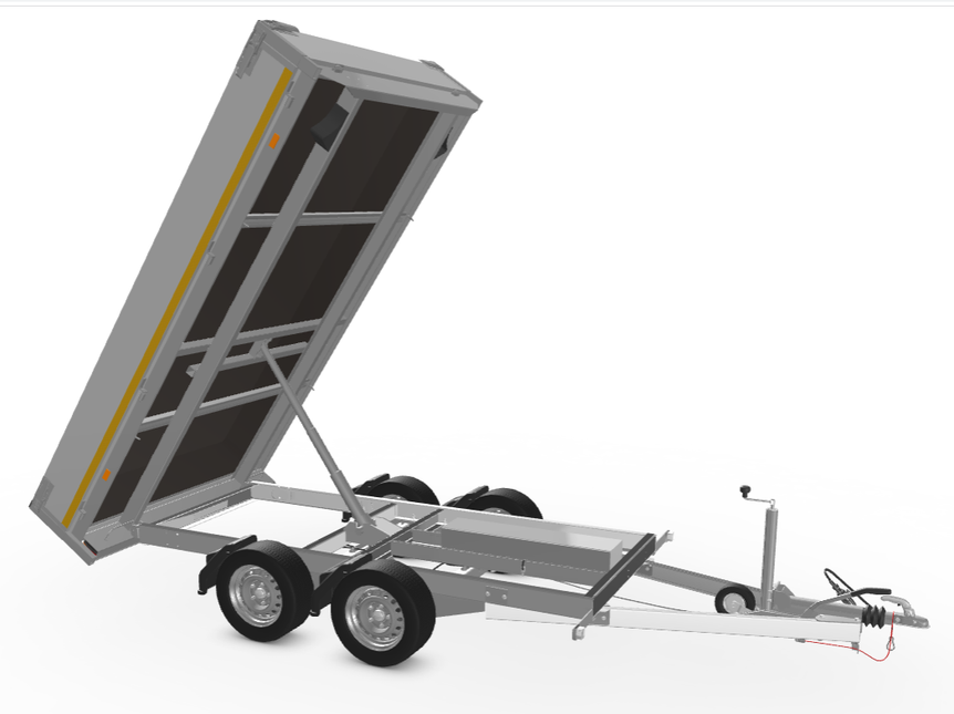 Eduard Geremde Eduard achterwaartse kipper - 310x180 cm - 2000 kg bruto laadvermogen - elektrisch - 63 cm laadvloerhoogte - 30 cm borden