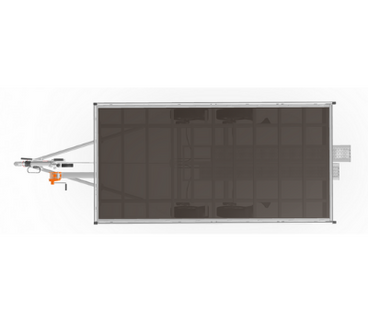 Eduard Geremde Eduard autotransporter - 406x200 cm - 2700 kg bruto laadvermogen - 63 cm laadvloerhoogte - 10 cm reling - inclusief lier en oprijplaten