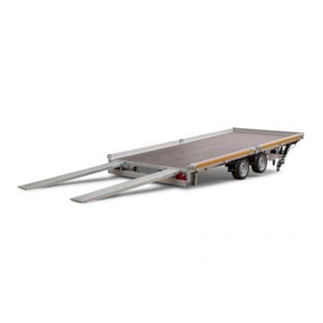 Eduard Geremde Eduard autotransporter - 406x200 cm - 3000 kg bruto laadvermogen - 56 cm laadvloerhoogte - kantelbaar met oprijplaten - 10 cm reling