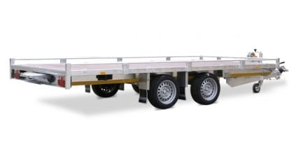 Eduard Geremde Eduard autotransporter - 406x200 cm - 3500 kg bruto laadvermogen - 63 cm laadvloerhoogte - 10 cm hoge reling - inclusief lier en oprijplaten