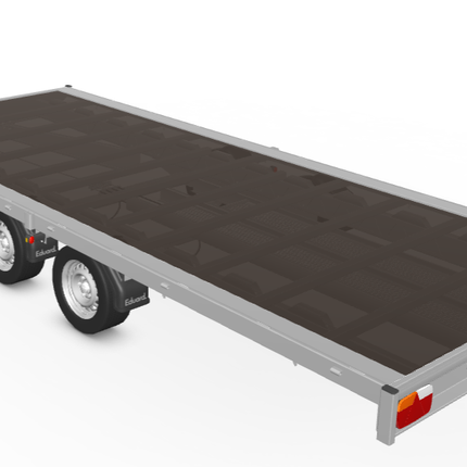 Eduard Geremde Eduard autotransporter - 406x220 cm - 3000 kg bruto laadvermogen - 63 cm laadvloerhoogte - inclusief lier en oprijplaten - vlakke opbouw