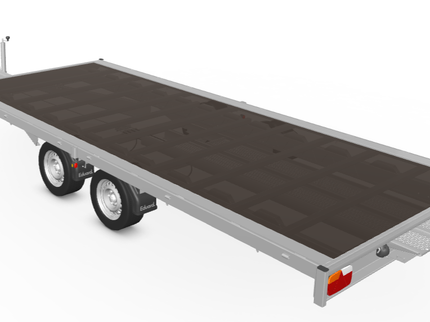 Eduard Geremde Eduard autotransporter - 406x220 cm - 3500 kg bruto laadvermogen - 63 cm laadvloerhoogte - inclusief lier en oprijplaten - vlakke opbouw