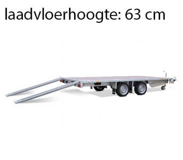 Eduard Geremde Eduard autotransporter - 406x220 cm - 3500 kg bruto laadvermogen - 63 cm laadvloerhoogte - inclusief lier en oprijplaten - vlakke opbouw