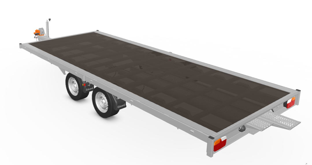 Eduard Geremde Eduard autotransporter - 506x220 cm - 3000 kg bruto laadvermogen - 63 cm laadvloerhoogte - inclusief lier en oprijplaten