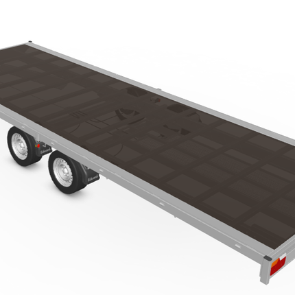 Eduard Geremde Eduard autotransporter - 606x220 cm - 3000 kg bruto laadvermogen - 63 cm laadvloerhoogte - inclusief lier en oprijplaten