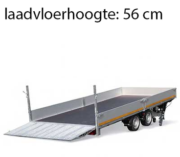 Eduard Geremde Eduard machinetransporter - 406x200 cm - 2700 kg bruto laadvermogen - elektrisch, extern laden, afstandsbediening - 56 cm laadvloerhoogte
