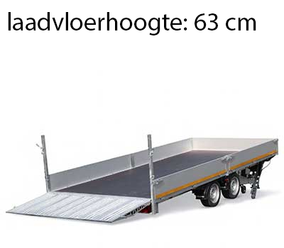 Eduard Geremde Eduard machinetransporter - 406x200 cm - 2700 kg bruto laadvermogen - elektrisch, extern laden - 63 cm laadvloerhoogte - 30 cm borden