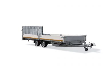 Eduard Geremde Eduard machinetransporter - 506x220 cm - 3000 kg bruto laadvermogen - elektrisch, extern laden, afstandsbediening - 56 cm laadvloerhoogte - 30 cm borden
