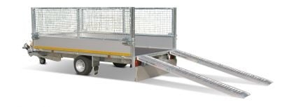 Eduard Geremde Eduard multitransporter - 330x180 cm - 1500 kg bruto laadvermogen - 56 cm laadvloerhoogte - 30 cm borden - inclusief oprijplaten en handlier
