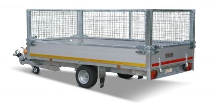 Eduard Geremde Eduard multitransporter - 330x180 cm - 1500 kg bruto laadvermogen - 56 cm laadvloerhoogte - 30 cm borden - inclusief oprijplaten en handlier