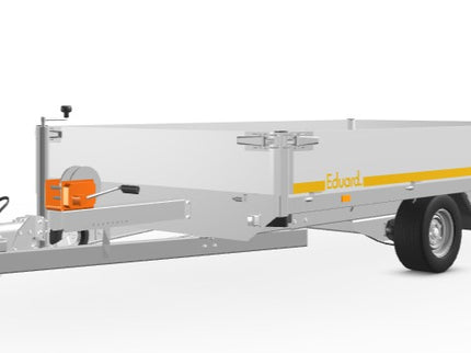 Eduard Geremde Eduard multitransporter - 330x180 cm - 1500 kg bruto laadvermogen - 56 cm laadvloerhoogte - 30 cm borden - inclusief oprijplaten en handlier