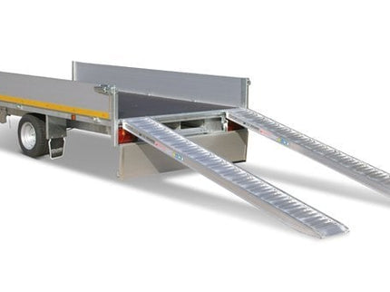 Eduard Geremde Eduard multitransporter - 406x200 cm - 2000 kg bruto laadvermogen - 63 cm laadvloerhoogte - 30 cm borden - inclusief oprijplaten en handlier