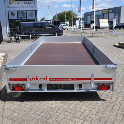 Eduard Geremde Eduard Multitransporter - 456x200 3000 kg bruto laadvermogen - 56 cm laadvloerhoogte - 30 cm borden - inclusief oprijplaten en handlier