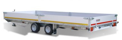 Eduard Geremde Eduard multitransporter - 506x200 cm - 3000 kg bruto laadvermogen - 56 cm laadvloerhoogte - 30 cm borden - inclusief oprijplaten