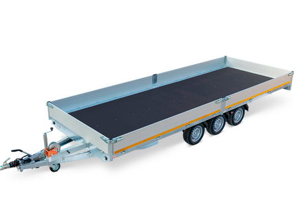 Eduard Geremde Eduard multitransporter - 506x220 cm - 3500 kg bruto laadvermogen - 63 cm laadvloerhoogte - 30 cm borden - inclusief oprijplaten en handlier - tridem asser