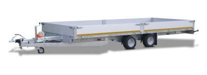 Eduard Geremde Eduard multitransporter - 606x220 cm - 3000 kg bruto laadvermogen - 63 cm laadvloerhoogte - 30 cm borden - inclusief oprijplaten en handlier