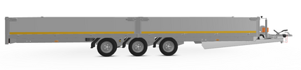 Eduard Geremde Eduard multitransporter - 606x220 cm - 3500 kg bruto laadvermogen - 56 cm laadvloerhoogte - 40 cm borden - inclusief ALU oprijplaten en handlier - tridem asser
