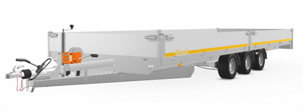 Eduard Geremde Eduard multitransporter - 606x220 cm - 3500 kg bruto laadvermogen - 56 cm laadvloerhoogte - 30 cm borden - inclusief oprijplaten en handlier - tridem asser
