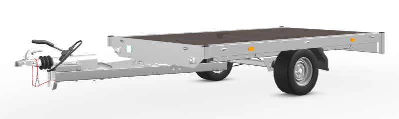 Eduard Geremde Eduard Plateauwagen - 256x150 cm - 1000 kg - 56 cm laadvloerhoogte - vlakke opbouw