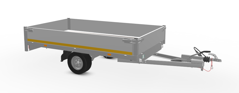 Eduard Geremde Eduard plateauwagen - 256x150 cm - 1000 kg bruto laadvermogen - 56 cm laadvloerhoogte - 30 cm borden