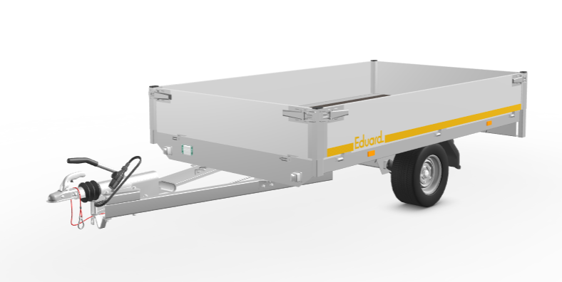Eduard Geremde Eduard plateauwagen - 256x150 cm - 1000 kg bruto laadvermogen - 56 cm laadvloerhoogte - 30 cm borden
