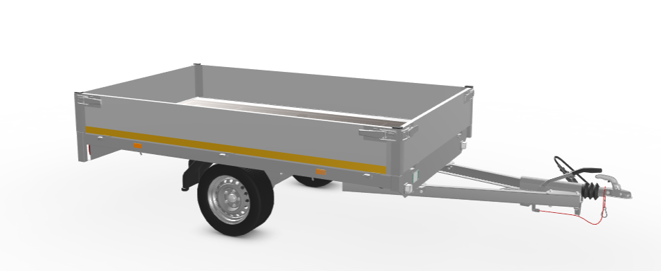 Eduard Geremde Eduard plateauwagen - 256x150 cm - 1000 kg bruto laadvermogen - 63 cm laadvloerhoogte - 30 cm borden