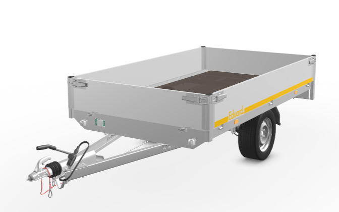 Eduard Geremde Eduard plateauwagen - 256x150 cm - 1000 kg bruto laadvermogen - 63 cm laadvloerhoogte - 30 cm borden