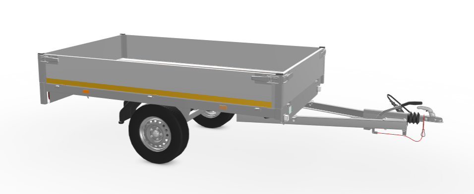 Eduard Geremde Eduard plateauwagen - 256x150 cm - 1000 kg bruto laadvermogen - 72 cm laadvloerhoogte - 30 cm borden
