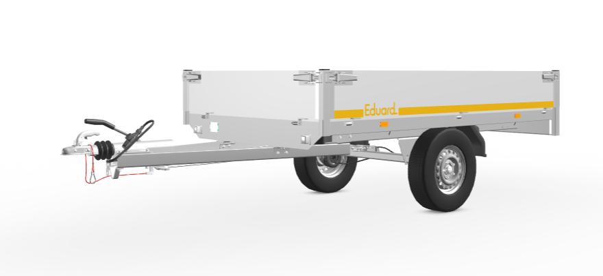 Eduard Geremde Eduard plateauwagen - 256x150 cm - 1000 kg bruto laadvermogen - 72 cm laadvloerhoogte - 30 cm borden