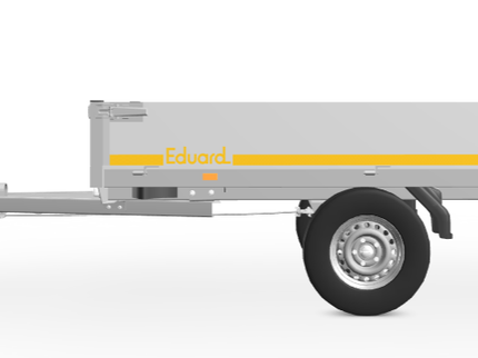 Eduard Geremde Eduard plateauwagen - 256x150 cm - 1000 kg bruto laadvermogen - 72 cm laadvloerhoogte - 30 cm borden