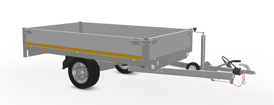 Eduard Geremde Eduard plateauwagen - 256x150 cm - 1350 kg bruto laadvermogen - 56 cm laadvloerhoogte - 30 cm borden