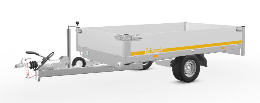 Eduard Geremde Eduard plateauwagen - 256x150 cm - 1500 kg bruto laadvermogen - 56 cm laadvloerhoogte - 30 cm borden - inclusief oprijplaten