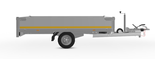 Eduard Geremde Eduard plateauwagen - 256x150 cm - 1500 kg bruto laadvermogen - 56 cm laadvloerhoogte - 30 cm borden