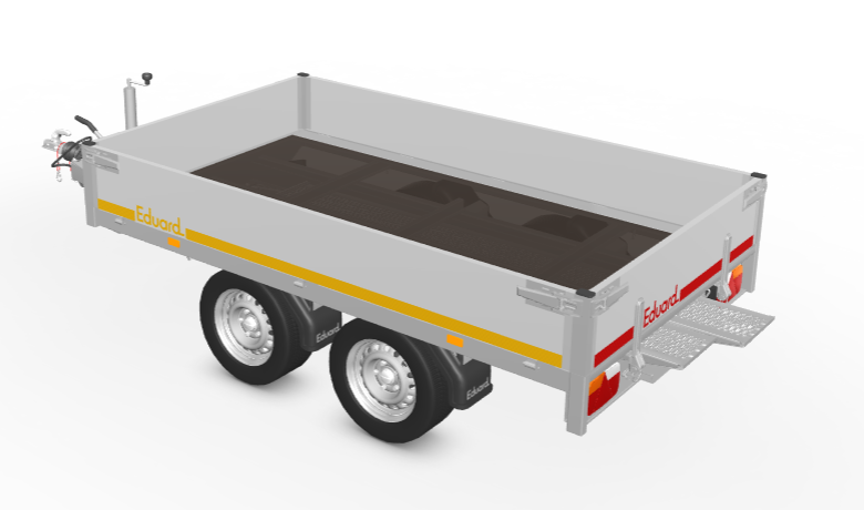 Eduard Geremde Eduard plateauwagen - 256x150 cm - 2000 kg bruto laadvermogen - inclusief oprijplaten