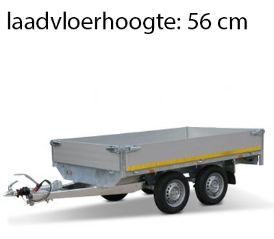 Eduard Geremde Eduard plateauwagen - 256x150 cm - 2000 kg bruto laadvermogen - 56 cm laadvloerhoogte - 30 cm borden